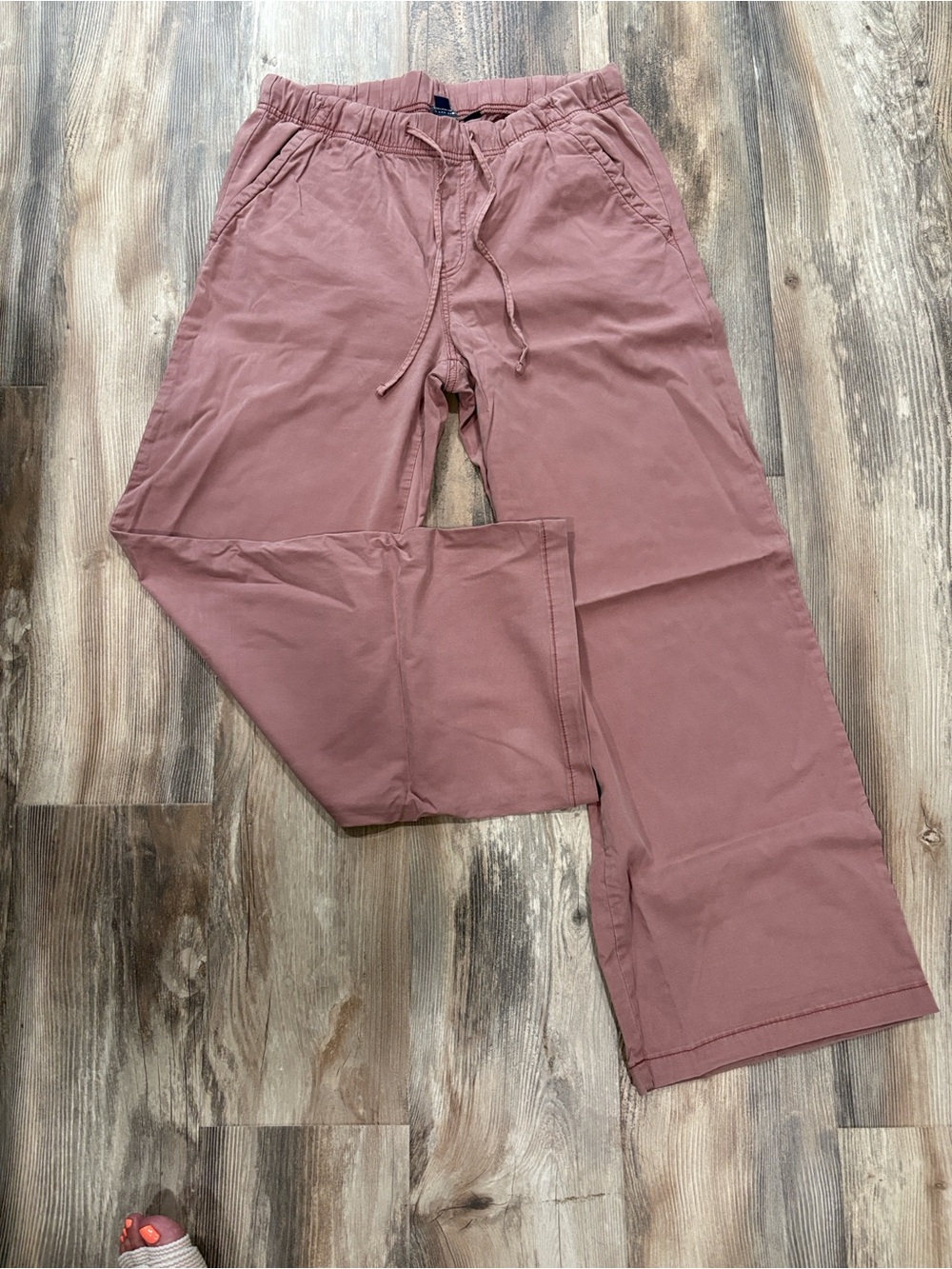 American Eagle Outfitters Wide Leg Drawstring Pants - Mauve